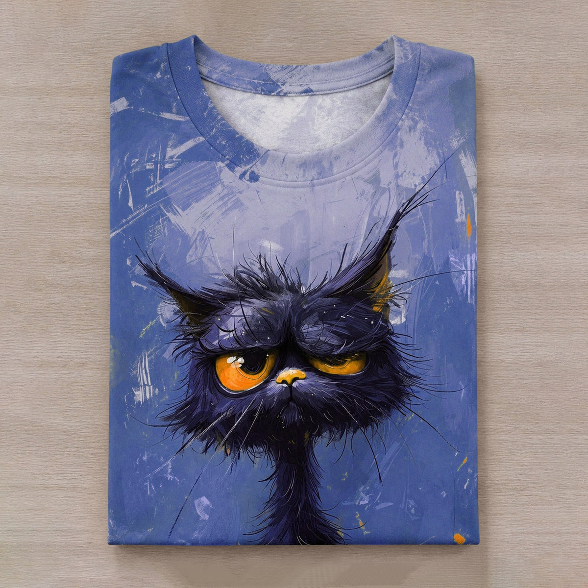 Fun Black Cat Pop Print Pattern T-shirt