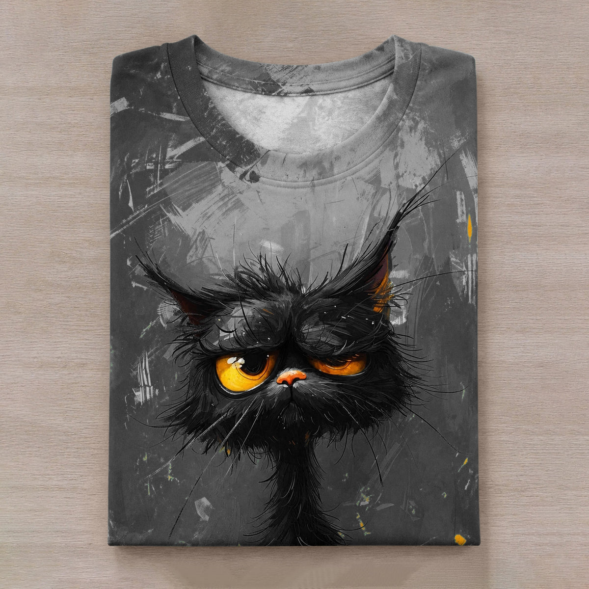 Fun Black Cat Pop Print Pattern T-shirt