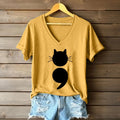 Damen Survivor Katze Semikolon psychische Gesundheit Grafikdruck Kurzarm T-Shirt