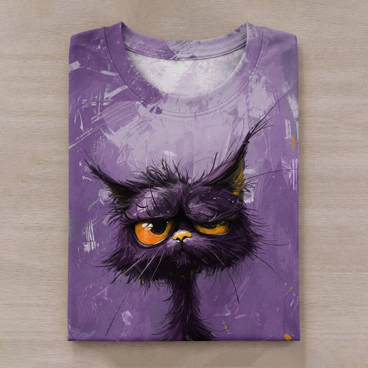 Fun Black Cat Pop Print Pattern T-shirt