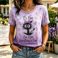 Damen Retro "Im Fine Everything Is Fine" Alzheimer-Print Bequemes T-Shirt